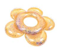 BETOOKY Golden Flower Design Swim Ring, Inflatable Pvc Safe Swim Float with Shell Shape, Entertaining and Sturdy Swimming Ring for Summer Holidays and Outdoor Pool Fun