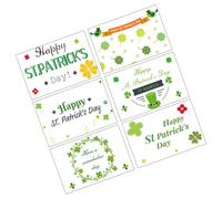 BETOOKY Greeting Cards Assorted Colour St Patrick's Day with Envelopes, Paper Cards with Blessing Words and Stickers Delicate Pattern for St Patrick's Day Party Supplies