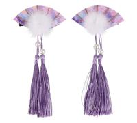 BETOOKY Handmade Excellent Workmanship Fan Cherry Blossom 2pcs for Women Hair Clips Cloth Material Easy to with Cheongsam, for Birthday or Performance