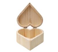 BETOOKY Heart Shape Wood Box for Featuring Blank Design and Lightweight Plastic Material, for Organizing and DIY Painting in Bedroom Or Hotel Room