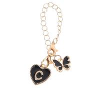 BETOOKY Heart Shaped Iron Cup Charm with Black Simple Design, Reliable and Multifunctional Initial Name Id Keychain for Casual Outings and Formal Events