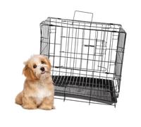 BETOOKY Iron Wire Pet Kennel Folding Dog Crate Black Easy Assembly Secure Door Latch Practical Pet Shelter for Indoor Use