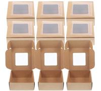 BETOOKY Jewelry Organizer Set 20pcs Brown Paperboard Boxes Portable Multi-Use Gift Storage with Elegant Design for Festival and Necklace 2.95X2.95X1.18In