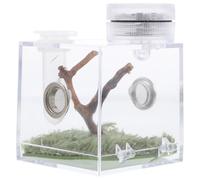 BETOOKY Jumping Spider Cage Spider Habitat Holder High Transparency Easy to Observe Acrylic Wood Size M with Lamp Random Style