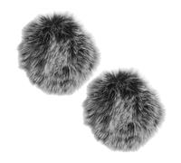 BETOOKY Lapel Microphone Windscreen Cover 2pcs, Plush Noise-Cancelling Shield for Lavalier Headset, Short Fleece Wind Muff for Outdoor Use, Black White Grey
