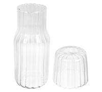 BETOOKY Lemonade Kettle and Glass Set 17Oz Cold Water Jug with Vertical Stripes for Kitchen and Dining Table