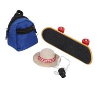 BETOOKY Lizard Skateboard and Backpack Set Bearded Dragon Toys Adjustable Hat Cute Mini Backpack for Small Animals Photo Props for Reptile Owners