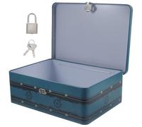 BETOOKY Lockable Tinplate Storage Box with Rounded Corners, Lightweight and Compact Design for Desktop Organising Small Items, for Parties