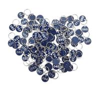 BETOOKY Locker Identification Numbered Key Tags Metal 100Pcs with Rings for Sauna and Luggage Blue 1-100