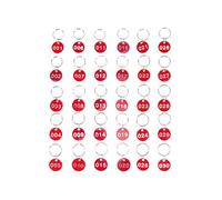 BETOOKY Luggage Id Tags Metal with Key Aluminium Red Set of 30 for Classifying Things and Keys, for Hotels and Landlords