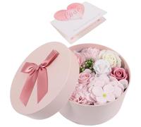 BETOOKY Luxury Pink Soap Flower Box for Mother's Day and Teachers Day Pleasant Smelling DIY Soap Flower Decor Beautiful and Elegant Gift for Holiday Present Random Random Color