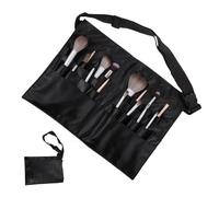 BETOOKY Makeup Brush Belt, Practical Black PU Makeup Crossbody Bag for 32 Brushes, Designed for Professional Shooting Use
