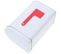BETOOKY Metal Mini Mailbox White Tinplate with Raised Signal Flag Elegant Craftsmanship Versatile Design Strong Practicality for Playhouse Or Office