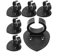 BETOOKY Microphone Hook Wall Holder with Anti-slip Cable Management 6pcs Black Heart-shaped Abs Mic Clip for Microphones and Nameplates on Occasions