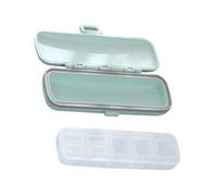 BETOOKY Mini Case Medicine Container 7 Compartments Green Wheat Portable Pill Organizer with Silicone Seal Ring for Picnic and Home Storage