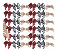 BETOOKY Mini Checkered Polyester Bowknot 150Pcs for Wrapping Sewing Crafts Party Decoration Sturdy Non-Deforming Tiny Gingham Bows