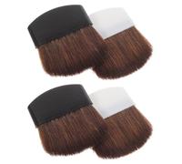 BETOOKY Mini Powder Blush Brush 1.8 Inch Travel Size 4pcs with Soft Bristles Flat Compact Makeup Brush Ergonomic Aluminum Handle for Sensitive Skin for Business Trips and Daily Use