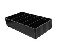 BETOOKY Multi-Grid Cash Register Insert Tray Black Vertical Coin Box with 5 Compartments Cashier Money Organizer for Supermarket and Office Use