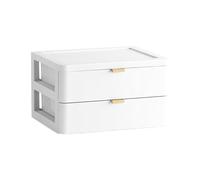 BETOOKY Multi-layer Storage Case Drawer Type Cosmetic Storage Box White Pp Plastic Simple Shape Fashionable Practical Household Organizer for Daily Necessities