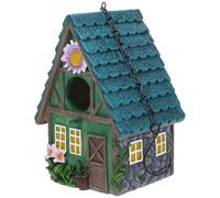 BETOOKY Outdoor Bird Nest Creative Handmade Bird Shelter Simple Elegant Resin Hanging Craft Ornament for Courtyard Garden