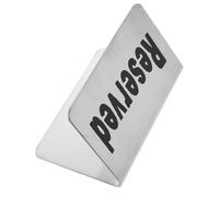 BETOOKY Party Reserved Sign Table Tent Seat Card Double Sided Stainless Steel Rugged Modern Design Silver for Restaurant and Banquet Use