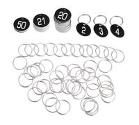 BETOOKY Plastic Number Tags and Key Rings Round 50pcs Sturdy Abs Key Tags with Engraved Numbers 1-50 Suitable for Lockers and Restaurants