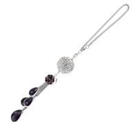 BETOOKY Purple Crystal Car Hanging Pendant with Diamond Rhinestone Embedded, Stainless Steel Material, Sturdy and Practical for Car Rearview Mirror Ornament and Interior Decoration