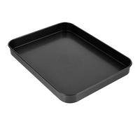 BETOOKY Rectangular Aluminum Snack Serving Tray in Black with Delicate Pattern Design, Minimalist and Vintage Style, Easy to Use and Safe for Hands, for Fruit Storage and Party Serving
