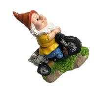 BETOOKY Resin Gnome Statue Riding Tricycle Garden Ornament