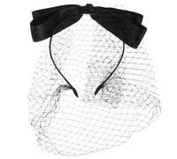 BETOOKY Retro Black Mesh Veil Headband with Bow for Women, Breathable and Versatile Headpiece for Weddings, Funerals, Tea Parties, and Stylish Party Wear