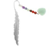 BETOOKY Retro Style Crystal Pendant Bookmark Plume Shape, Delicate Reading Accessory for Students and Teachers, Portable Decorative Bookmark for Classrooms and Families