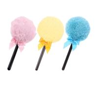 BETOOKY Reusable Lollipop Makeup Brushes 3Pcs Velour Powder Applicators with Plush Handles for Women Cosmetic Use for Finishing Powder and Blush Application