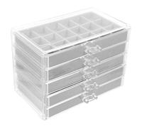 BETOOKY Rock Collection Box with 90 Compartments Acrylic Display Case Visibility Storage Organizer for Collecting and Displaying Rocks with Removable Divider Suitable for Home or Office
