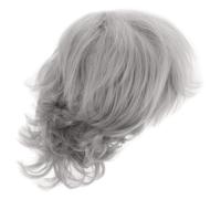 BETOOKY Short Curly Grey Cosplay Wig for Elderly Women Breathable Cap Realistic Appearance Stylish Short Cut for Halloween Party and Grandma Costume