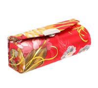 BETOOKY Silk Embroidered Floral Makeup Organizer Portable Cosmetic Pouch 3.42x1.41x1.26in Hand Embroidery Vintage Design for Women Traveling Lipstick Organizer Case