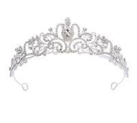 BETOOKY Silver Rhinestone Crown Headband 1/2 Circle Alloy Hair Accessory Chic Dazzling Design Easy to Wear for Parties and Masquerade