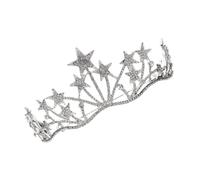 BETOOKY Silver Rhinestone Star Headband Crown for Bride Elegant Chic Design, Sturdy Hair Accessory to Hold Your Hair Perfectly at Wedding Or Birthday Party