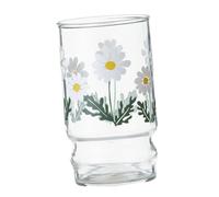 BETOOKY Stylish Drinking Cup Glass Heat-Proof 230ml White Small Daisy Pattern Smooth Surface Creative Home Cup for Party