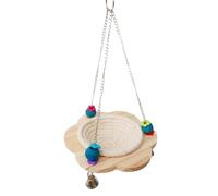 BETOOKY Swing for Coordination Developing Suitable and Exercises Pet Parrot Stand Climbing Toy with Timber Cotton Materials, Funny Design Color Bird for Home and Outdoor Use
