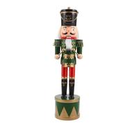 BETOOKY Traditional Wooden Nutcracker Soldier Doll, 36cm Handcrafted Painted Drummer Puppet, Classic Christmas Decor for Themed Events and Desktop Decoration, Collectible Holiday Figure