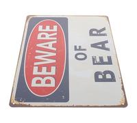 BETOOKY Vintage Iron Bear Warning Sign for Commercial Spaces and Home Decor, Versatile Cabin Bear Notice Sign with Retro Minimalist Style for Safety Awareness and Animal Alert