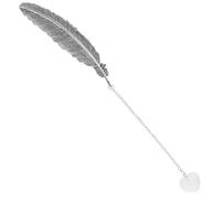 BETOOKY Vintage Plume Bookmark Crystal Ball Pendant Lightweight Portable Metal Bookmarks Delicate Elegant Plumes Shape Silver Reading Fits Pencil Case