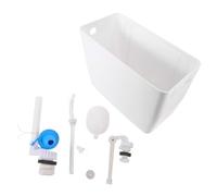 BETOOKY Wall Hung Toilet Tank with Pull Chain System for Commercial Bathrooms, Plastic Material with Effortless Installation, Complete Toilet Installation Parts Kit for Classic Public