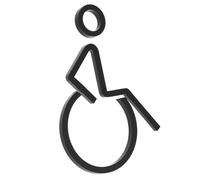 BETOOKY Wheelchair Accessible Toilet Sign Acrylic, Matte Black Disability Symbol Bathroom Door Plaque for Healthcare and Public Restrooms