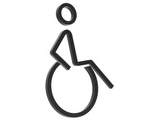 BETOOKY Wheelchair Accessible Toilet Sign Acrylic, Matte Black Disability Symbol Bathroom Door Plaque for Healthcare and Public Restrooms