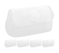 BETOOKY White Plastic Mesh Canvas 5pcs Sheets with Breathability for Crafting Handbag Making and Indoor Decoration