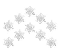 BETOOKY White Snowflake Embroidery Appliques Patches with Delicate Shape Design Artificial Silk Material 10pcs for DIY Clothing Repairing and Decorative Craft Projects