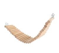 BETOOKY Wooden Hamster Chew Suspension Bridge Long Climbing Ladder Bite-resistant Easy Hanging Design Wood Material Hook at Both Ends Bird Cage for Pet Owners