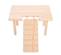 BETOOKY Wooden Hamster Platform with Khaki Ramp for Pet Exercises, Bite-resistant Cage Chinchilla to Develop Balance and Coordination in Small Animals