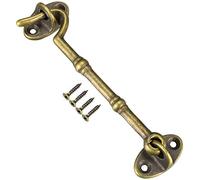 BETOOL Hook and Eye, 1pcs Window Latches Gate Lock Brass Antique Bronze Cabin Hooks Window Silent Holder for Shed, Gate or Garage Door, Windows